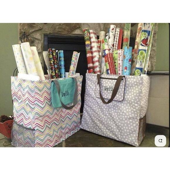 Thirty-One Room For Two Utility Tote Gray Dots Lots Dots and Zipper Pouch - Picture 5 of 7